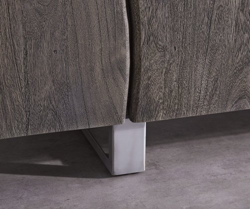 Komoda Live Edge 220 cm akácie masiv platina 6 dvířek