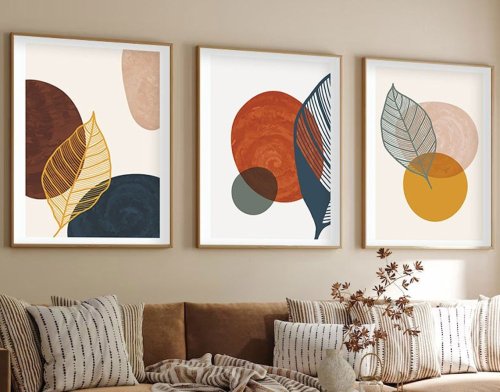 Dekorativní rámovaný obraz z MDF (3 kusy) Huhu209 - 50 x 70