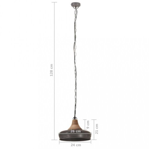 Závesná lampa sivá / mangovníkové drevo Dekorhome - ROZMER: 26 cm