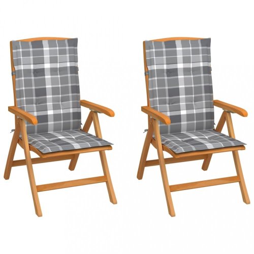 Zahradní židle 2 ks teak / látka Dekorhome
