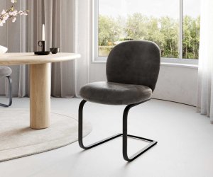 Jedálenská stolička Nube-Flex konzolová základňa plochý kov čierne
