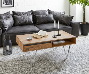 Konferenční stolek Stonegrace 115x60 cm akácie přírodní břidlice 2