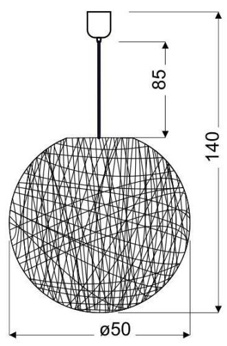 Závěsná lampa koule hnědá 50cm Caruba
