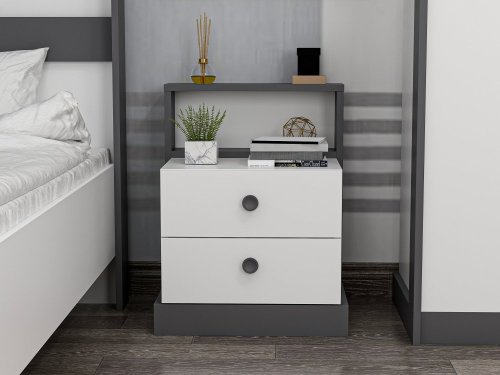 Nočný stolík Life - White, Anthracite