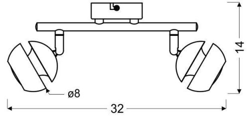 LED pásek Boni 2x3W GU10 černý - POSLEDNÍ KUS