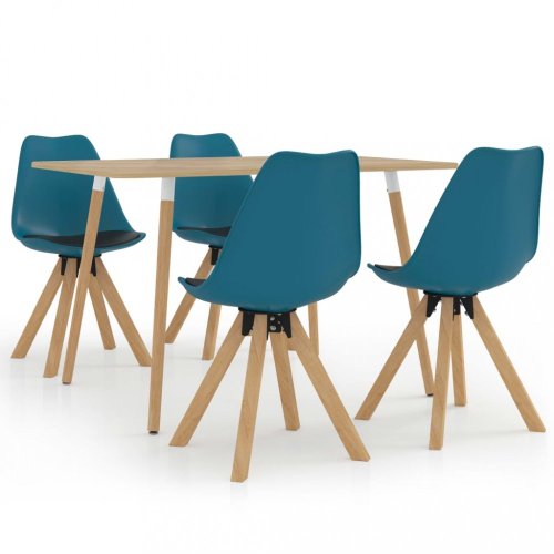 Jídelní set 4+1 buk / umělá kůže / plast Dekorhome