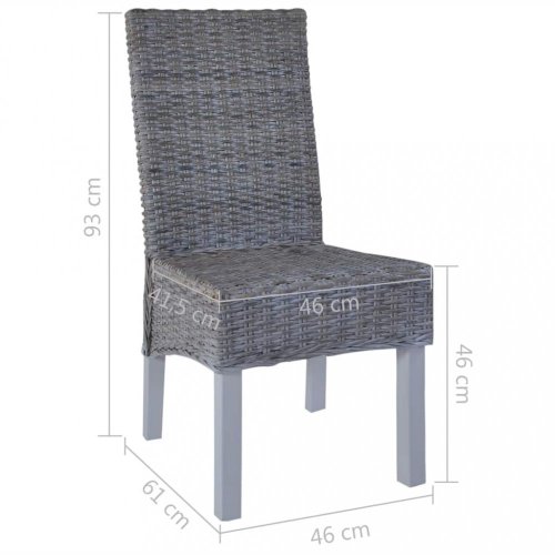 Jedálenská stolička 4 ks ratan / mangovník Dekorhome - BAREVNÁ VARIANTA: Sivá