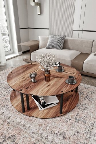 Sada konferenčních stolků Yin Yang 3 70 - Walnut