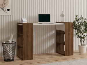 Písací stôl Handy - Walnut, White