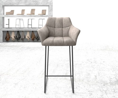 Barová židle Yulo-Flex vintage taupe kovová podnož