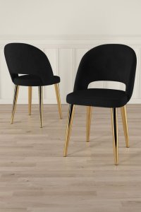 Súprava stoličiek (4 kusy) Pane - Black, Gold