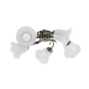 Stropná lampa Antiqa Patina 5X40 E27 Biele tienidlo