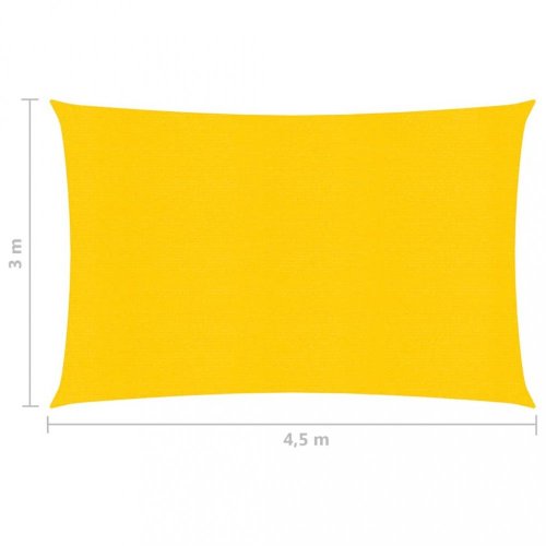 Stínící plachta obdélníková HDPE 3 x 4,5 m Dekorhome - BAREVNÁ VARIANTA: Žlutá
