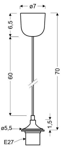 Zawiesie białe 70cm do lampy wiszącej E27