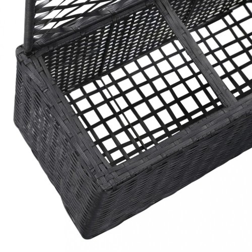Truhlík s treláží a 3 květináči 83x30x130 cm polyratan Dekorhome