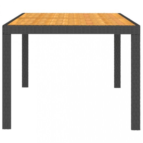 Zahradní stůl 150 x 90 x 75 cm polyratan a akáciové dřevo černý