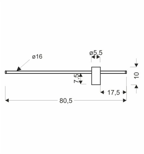 Kinkiet ARIAN 80,5 czarny 13W LED 3000K  nowoczesna lampa ścienna do salonu łazienki sypialni korytarza biura