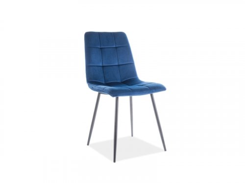 Jídelní židle MILA VELVET černá - BAREVNÁ VARIANTA: Modrá