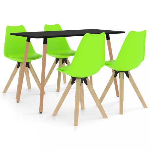 Jedálenský set 4 + 1 buk / umelá koža / plast Dekorhome