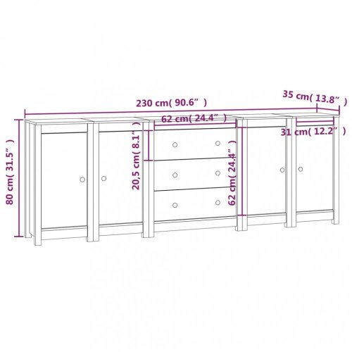 Komoda 230 cm Dekorhome