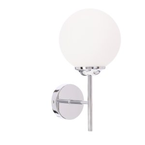 Nástenná lampa BELWEDER chrómová 1x40W E14 biele tienidlo