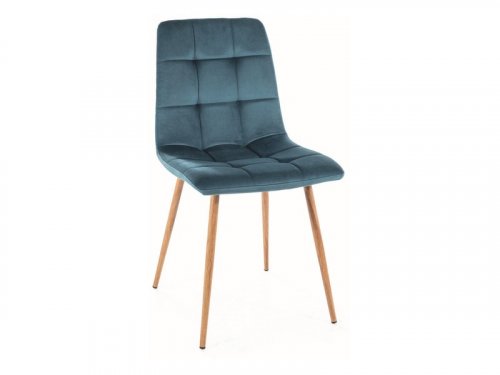 Jídelní židle MILA VELVET dub - BAREVNÁ VARIANTA: Modrá