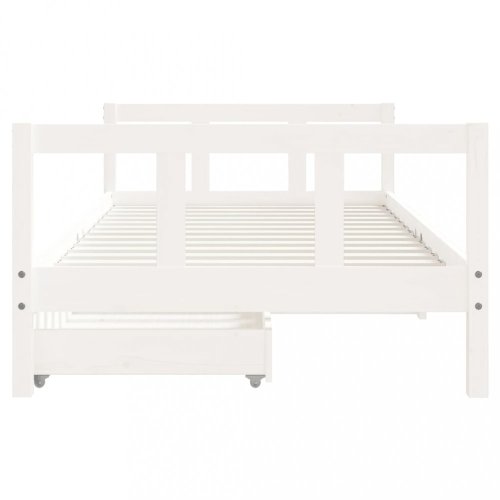 Dětská postel se zásuvkami bílá 90x190 cm masivní borové dřevo