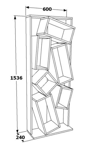 Knižnica Carmen - White, Oak