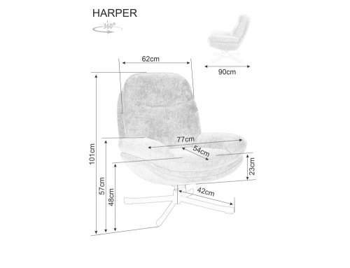 Otočné kreslo HARPER
