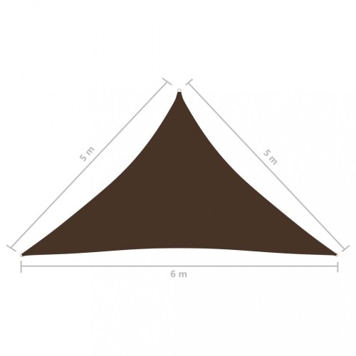 Tieniaca plachta trojuholníková 5 x 5 x 6 m oxfordská látka Dekorhome - BAREVNÁ VARIANTA: Hnedá