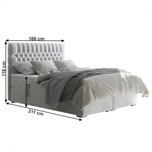 Boxspringová posteľ FONDA - ROZMER LÔŽKA: 160 x 200 cm