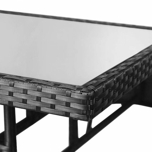 Záhradný stôl 80 x 80 cm čierny polyratan