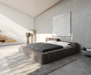 Čalouněná postel Kalinea 180x200 cm mikrovlákno taupe vintage