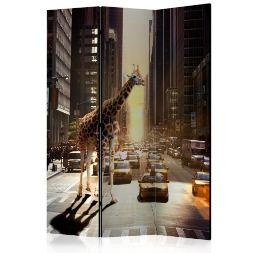 Paraván Giraffe in the Big City Dekorhome - ROZMER: 135x172 cm (3-dielny)