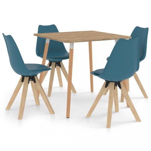 Jídelní set 4+1 buk / umělá kůže / plast Dekorhome
