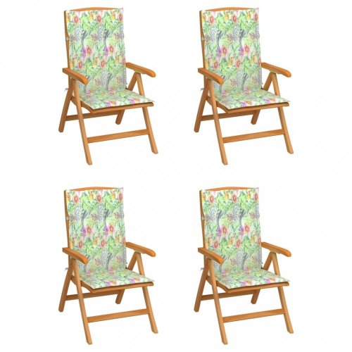 Zahradní židle 4 ks teak / látka Dekorhome