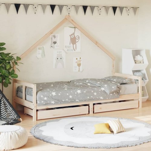 Dětská domečková postel se šuplíky Dekorhome - ROZMĚR LŮŽKA: 90 x 190 cm