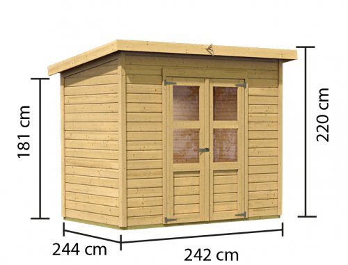 Dřevěný zahradní domek 242 x 244 cm Dekorhome