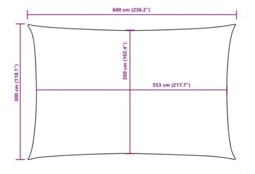 Stínící plachta obdélníková 3 x 6 m oxfordská látka Dekorhome