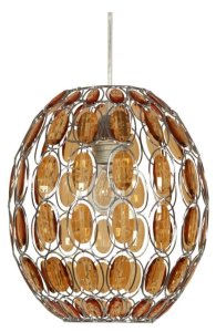 Oranžová závěsná lampa s krystaly Selma