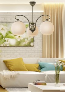 Závesná stropná lampa 3X60W E27 patinovaná medená ORBIT