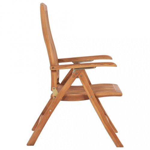 Skládací zahradní židle s poduškami 8 ks teak / látka Dekorhome - BAREVNÁ VARIANTA: Černá
