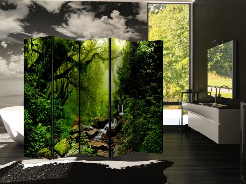 Paraván The Fairytale Forest Dekorhome - ROZMĚR: 225x172 cm (5-dílný)