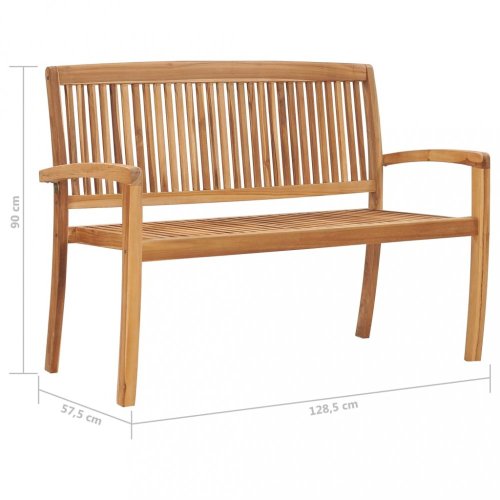 Zahradní lavice teak / látka Dekorhome