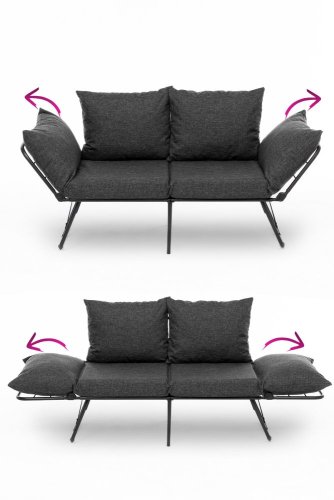 Dvojmiestna rozkladacia pohovka Viper 2-Seater - Dark Grey