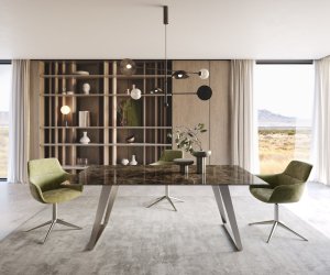 Jídelní stůl Edge 200x100 keramika Laminam® Emperador Extra Lucidato