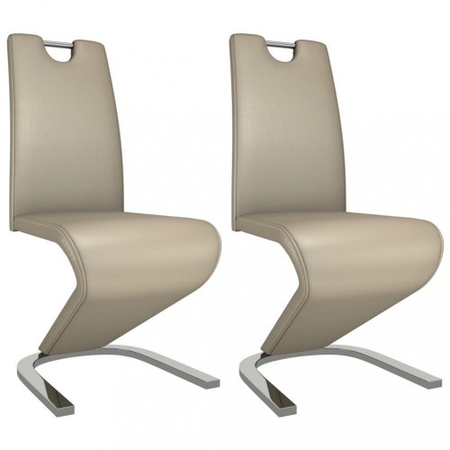Jedálenská stolička 2 ks umelá koža / chróm Dekorhome - BAREVNÁ VARIANTA: Hnedá