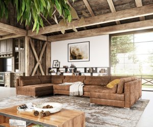 Pohovka ve tvaru "U" Elio XL 400x185 cm imitace kůže vintage