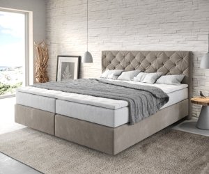 Boxspring postel Dream-Great 180x200 cm béžová mikrovlákno