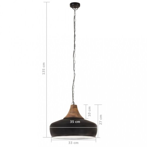 Závěsná lampa černá / mangovníkové dřevo Dekorhome